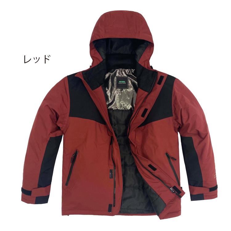 【新品未使用】ARBN 防水フード付きジャケット ネイビー/赤 メンズ ウィンタージャケット メガヒート 防水 防寒 TS DESIGN
