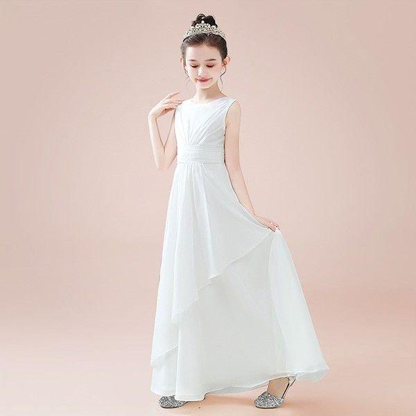 中学生 ドレス ピアノ発表会 ワンピース 結 女の子 エレガント 上品 着やせ お姫様 ブラック ホワイト ネイビー シンプル 子供ドレス ロング丈 ジュニアドレス ドレス 最安値級価格 Themtransit Com