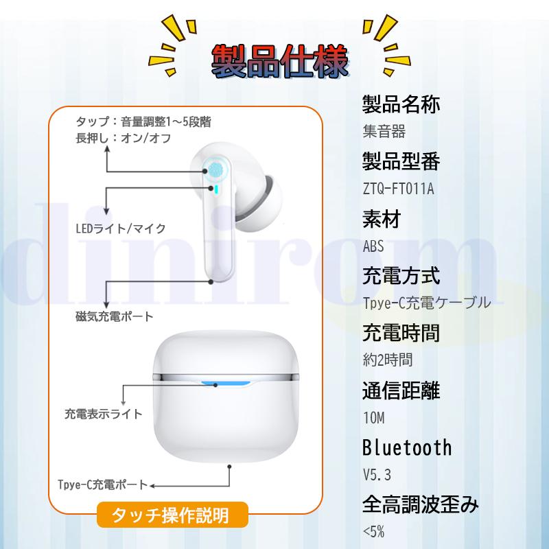 集音器 2026年革新型 空気伝導 クリップ　5段階調節　ハウリング防止　軽量 2026最新 集音器 イヤホン型 ワイヤレス 口コミ 使いやすい 小型