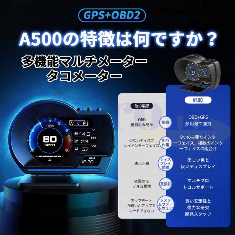 ヘッドアップディスプレイ OBD2 GPS HUD 高機能 多機能 タコメーター 北斗チップ 故障診断 簡単装着 マルチメーター 車用品 角度調節 車載ディスプレイ 爆買_3