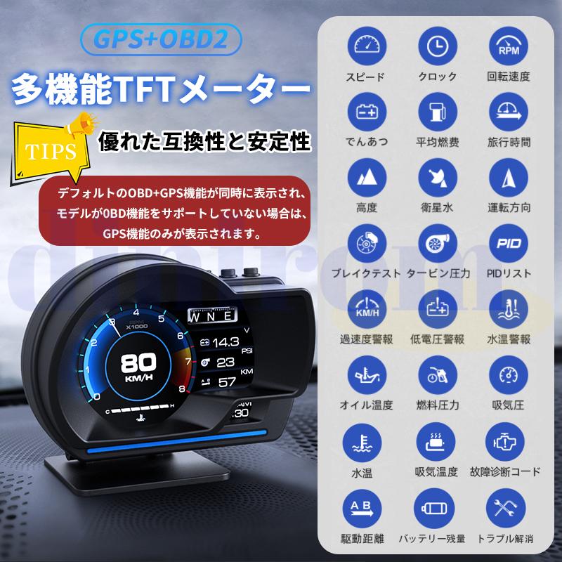 ヘッドアップディスプレイ OBD2 GPS HUD 高機能 多機能 タコメーター 北斗チップ 故障診断 簡単装着 マルチメーター 車用品 角度調節 車載ディスプレイ 爆買_8