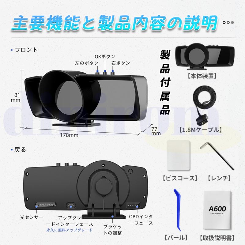 マルチメーター ヘッドアップディスプレイカーHUD スピードメーター