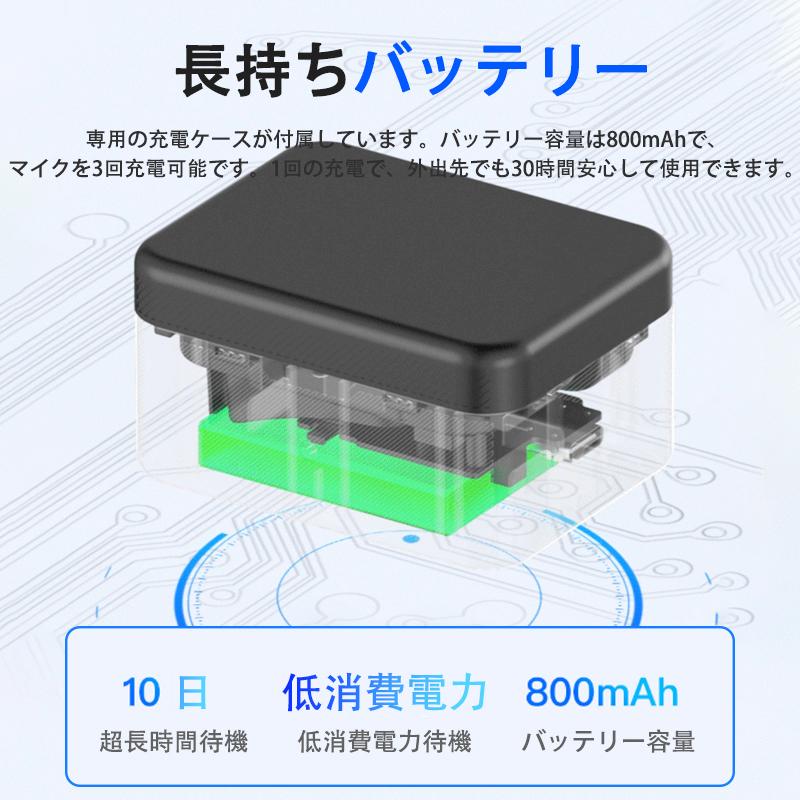 ワイヤレスピンマイク ios/Android対応 2人同時使用 瞬時接続 ノイズ