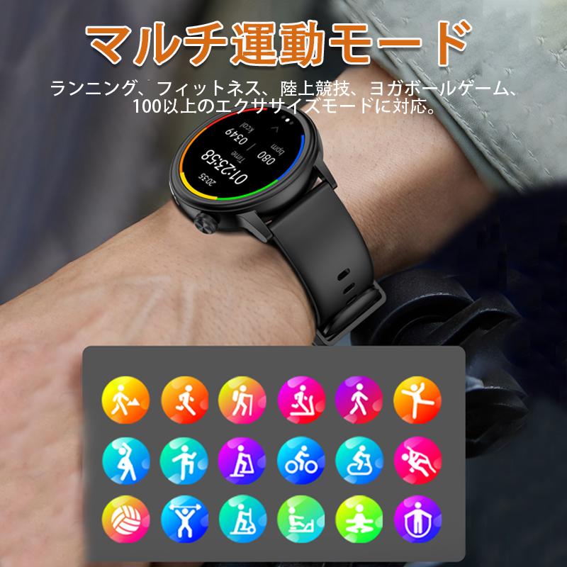 【在庫一掃7,980円】スマートウォッチ ケットウ値 心拍数 血中酸素 血圧 日本製センサー 睡眠管理 Bluetooth通話 体温 ECG HRV 女性生理管理 運動 爆買の画像