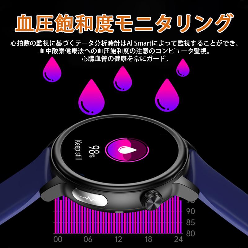 【在庫一掃7,980円】スマートウォッチ ケットウ値 心拍数 血中酸素 血圧 日本製センサー 睡眠管理 Bluetooth通話 体温 ECG HRV 女性生理管理 運動 爆買の画像