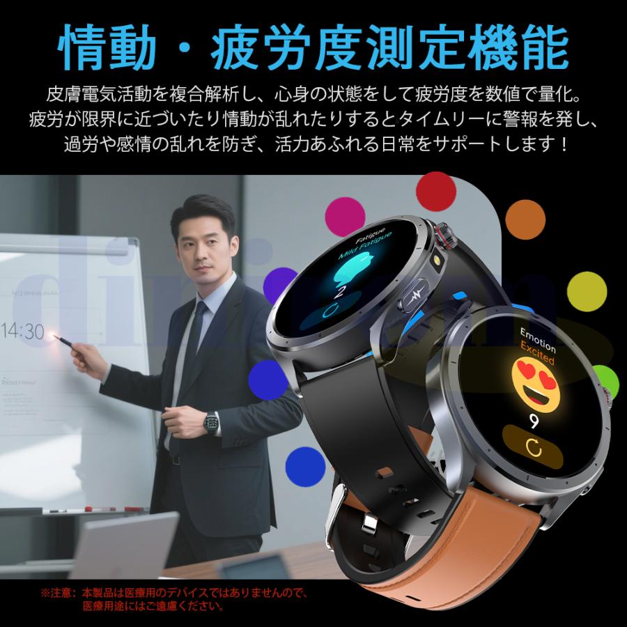 2026最新 スマートウォッチ ケットウ値 血圧 心拍数 血中酸素 日本製センサー 体温 睡眠管理 Bluetooth通話 ECG HRV 懐中電灯 運動モード 爆買の画像