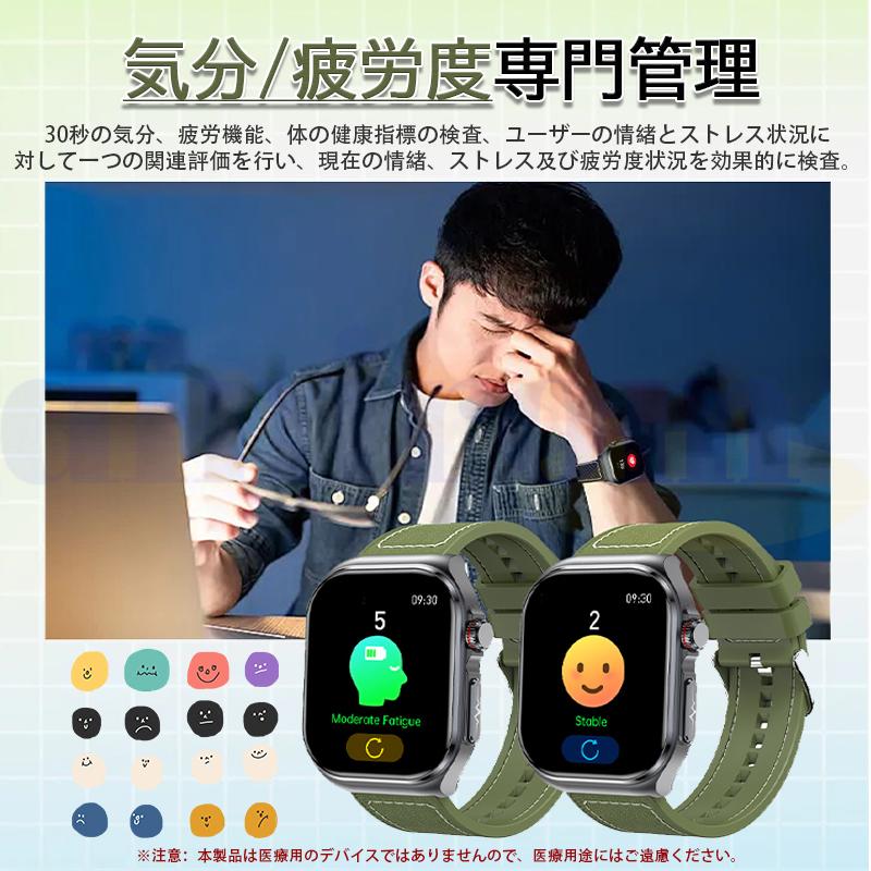 スマートウォッチ ケットウ値 血圧 Bluetooth通話 ECG心電図 心拍数 血中酸素 日本製センサー 歩数計 睡眠管理 体温 女性生理管理 爆買の画像