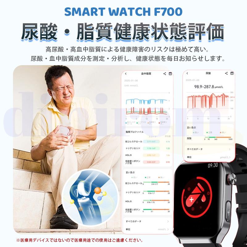 2026最新 スマートウォッチ ケットウ値 血液成分 体組成分析 Bluetooth通話 ECG心電図 血中脂質 尿酸 血圧 心拍数 血中酸素 体温 睡眠監視 爆買の画像