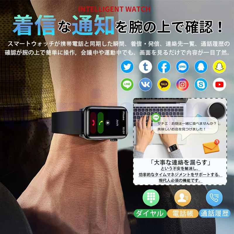 2026最新 スマートウォッチ 血圧測定 心拍数 ケットウチ 睡眠検測 血中酸素 女性生理管理 24時間健康管理 bluetooth5.4通話 懐中電灯 歩数計 爆買の画像