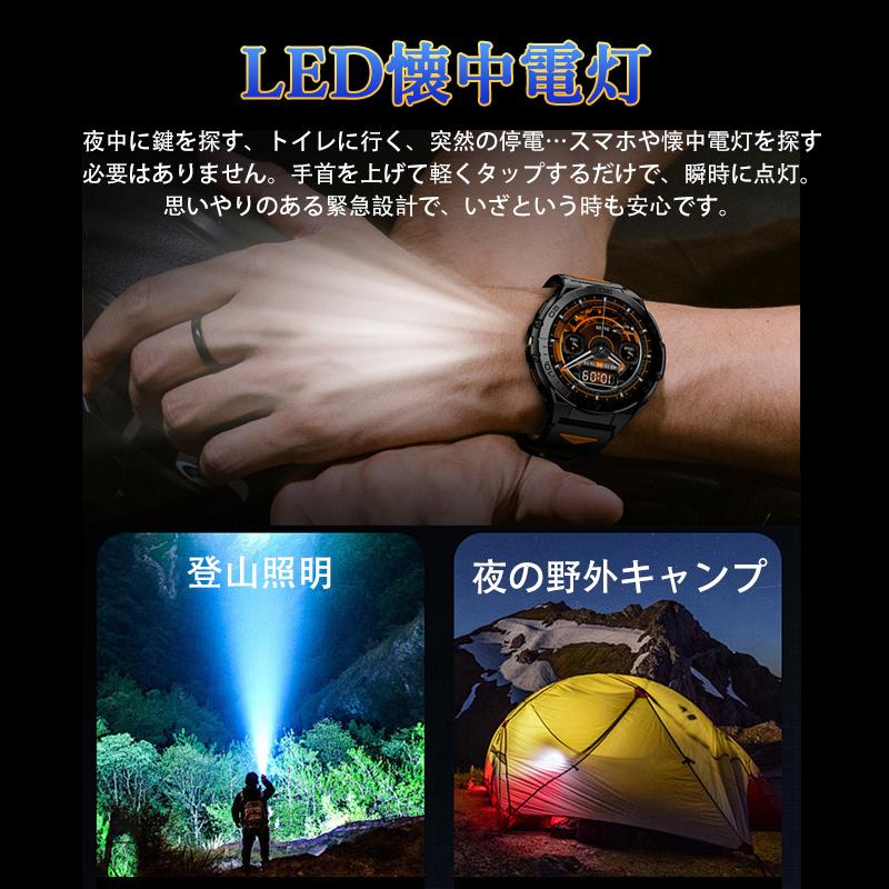スマートウォッチ スポーツウォッチ 通話機能付き 血圧測定 血中酸素 日本製センサー 高精度心拍数 IP68防水 多言語対応 運動モード 爆買の画像
