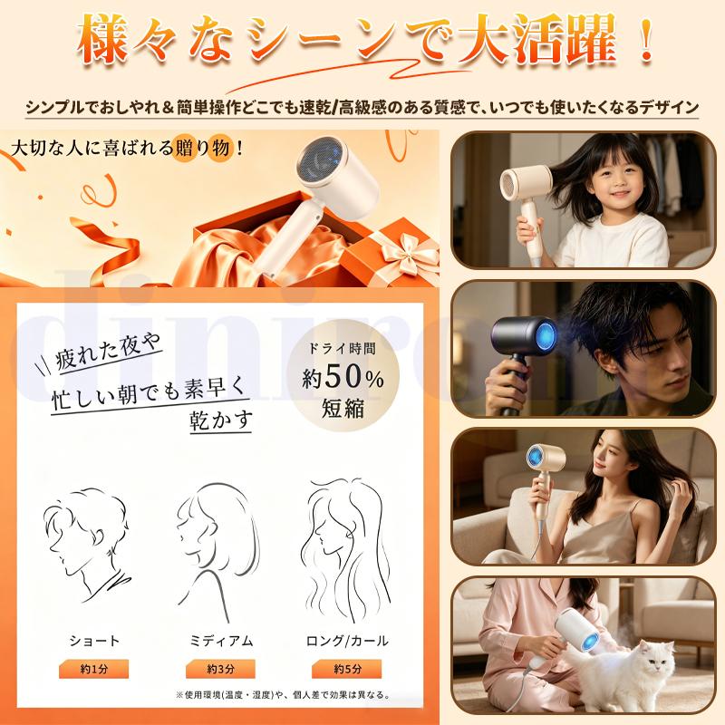 ドライヤー ヘアドライヤー 速乾 大風量 3段階温度調節 冷風/熱風 静音