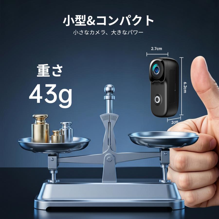アクションカメラ 広角小型Vlogビデオカメラ ウェアラブルカメラ WiFi