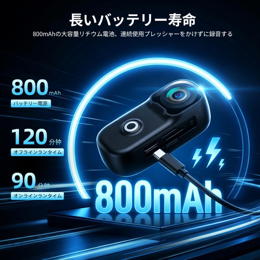 アクションカメラ 広角小型Vlogビデオカメラ ウェアラブルカメラ WiFi 
