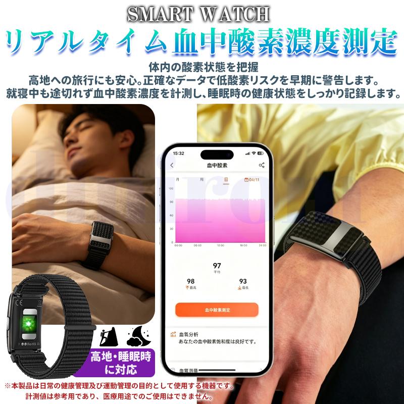 スマートバンド スマートウォッチ スクリーンレス ECG心電図 HRV 血圧
