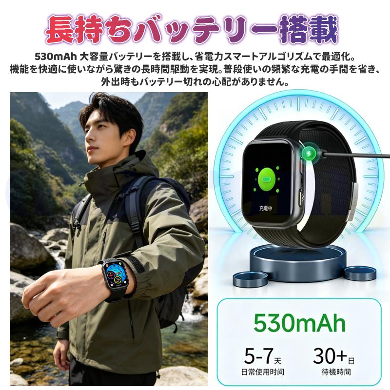 スマートウォッチ 医療レベル健康 高精度エアバッグ血圧測定 ECG心電図 血中脂質 尿酸 体温 血中酸素 心拍数 日本製センサー プレゼント 爆買の画像