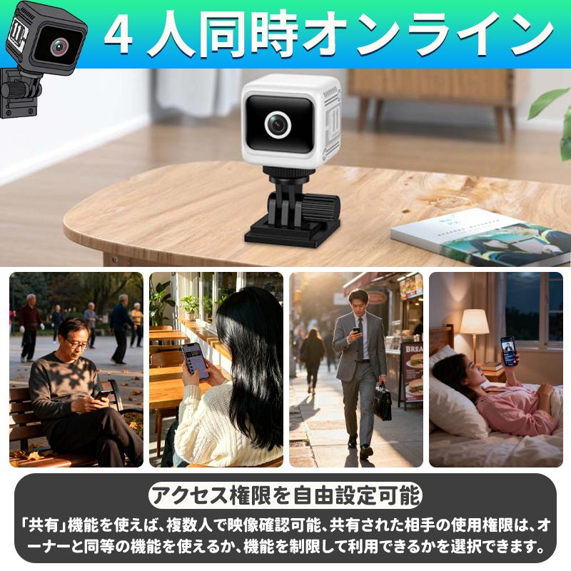 小型防犯カメラ 隠しカメラ スマホ連動 1080P 軽量 長時間録画 暗視
