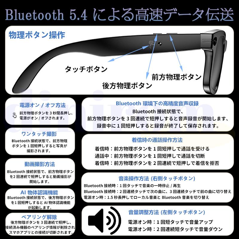 2026最新 新しいスマート製品 スマートグラス Bluetooth5.4 マイク内蔵