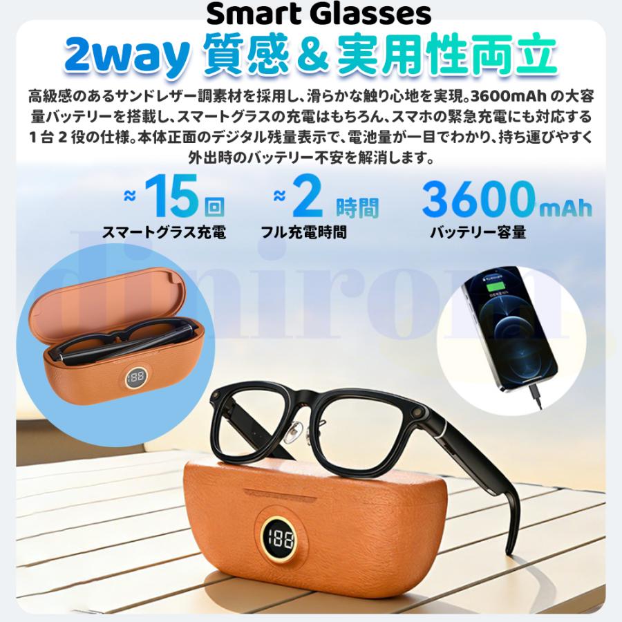 2026 スマートグラス メガネ骨伝導 マイク内蔵 AIワイヤレスメガネ AI
