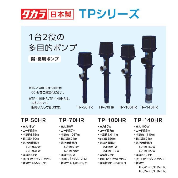 タカラ TP-100HR 水中ポンプ 100V 24トン/h 中古品 タカラ TP-100HR