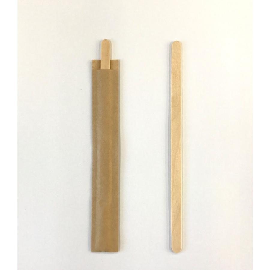 使い捨て 木製マドラー 14cm 未晒し袋入り 個包装 200本 業務用