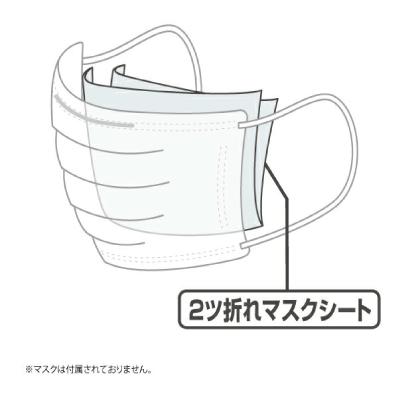 マスク用取り替えシート　不織布シート 2折　100枚　95mmx108mm　日本製　使い捨て 花粉 防塵 ウィルス対策 | 