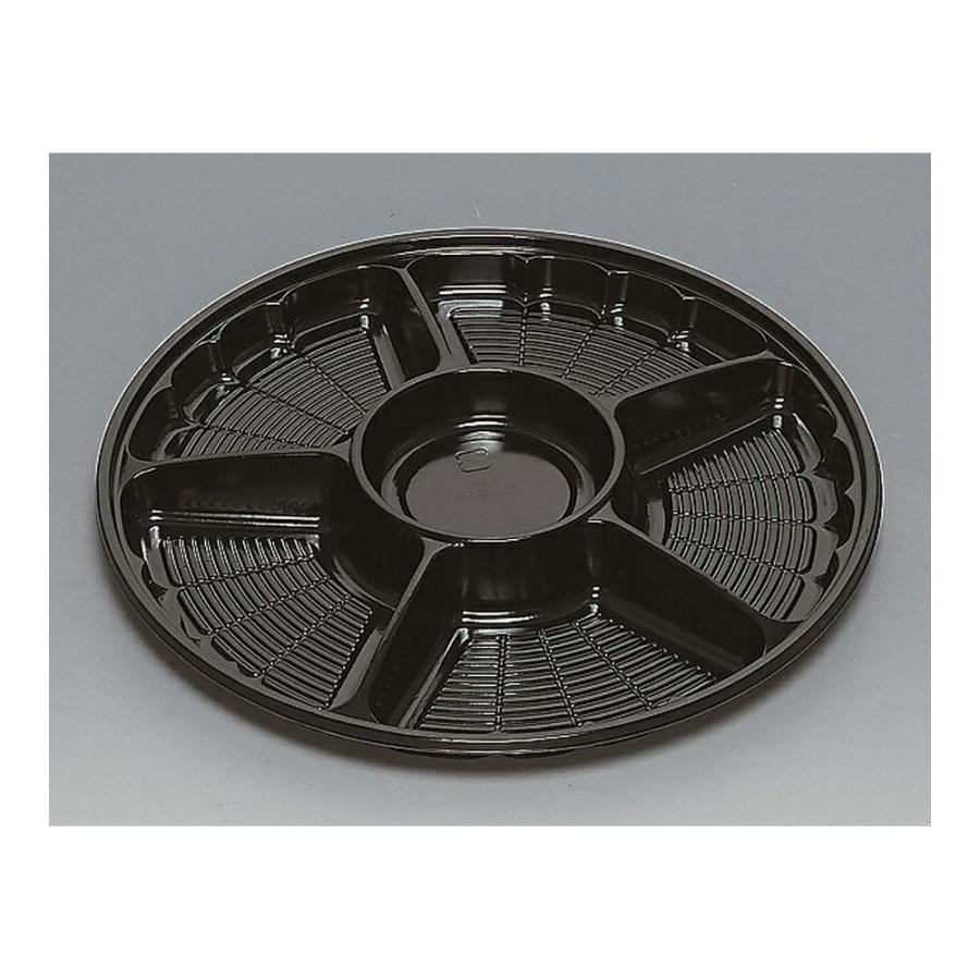 オードブル サークルトレー FP-8 黒 本体 フタセット 20枚 460x460x深