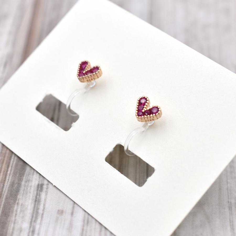 イヤリング レディース 可愛い ハート シンプル シルバー 925 ノンホールピアス 樹脂クリップ 送料無料 0554 恋する雑貨屋 通販 Yahoo ショッピング