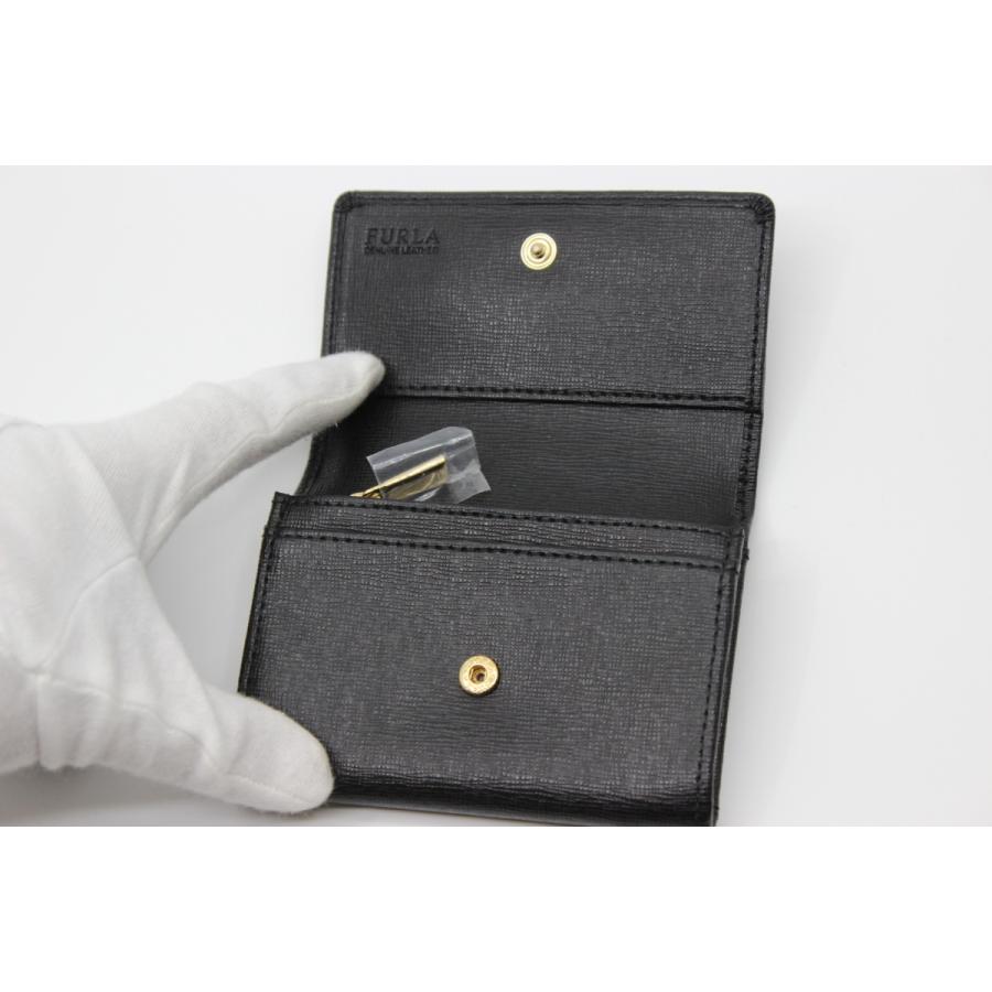 フルラ 二つ折り 財布 パスケース 定期 小銭入れ カード ブラック 黒 ゴールド金具 769981｜koizumi78｜07
