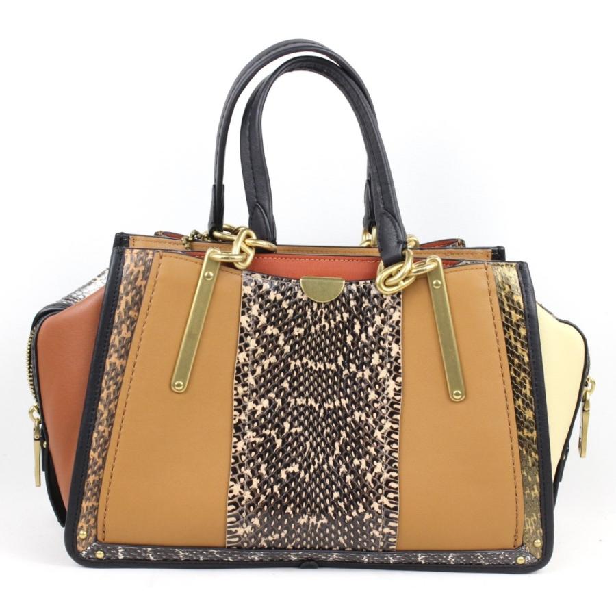 COACH コーチ 2way 37129 パイソン柄 レザー カーフ ハンド ショルダー 