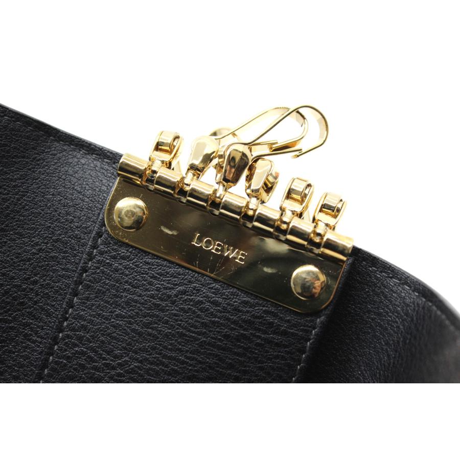 LOEWE ロエベ キーケース アナグラム PVC レザー グレー ブラック 黒 