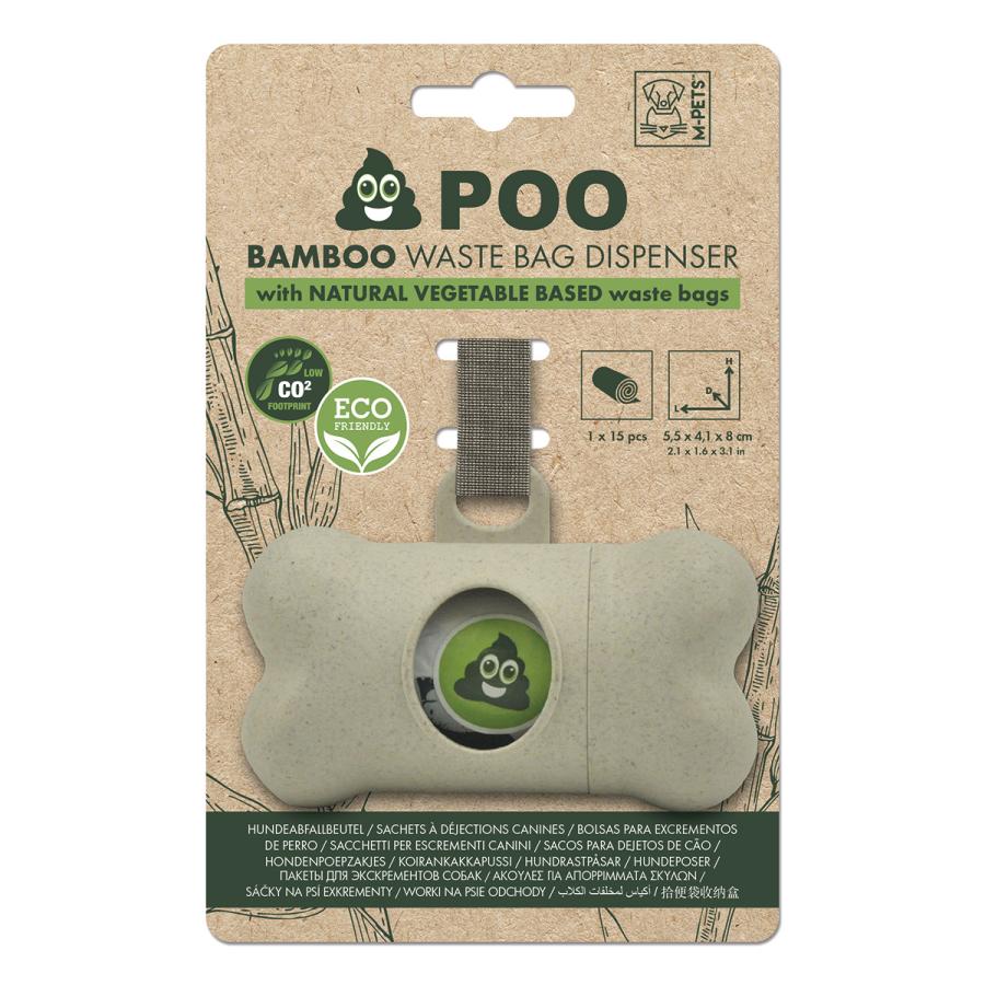 M-PETS エムペッツ PooBambooエチケットバッグディスペンサー 犬 うんち袋ホルダー マナー袋 バイオマス 携帯 | ブランド登録なし