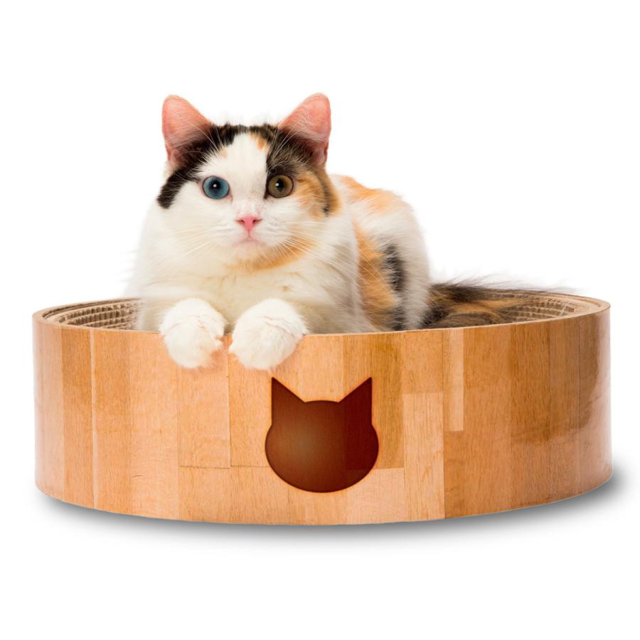 猫壱（necoichi） バリバリボウル 猫柄 猫 爪とぎ 爪みがき ダンボール