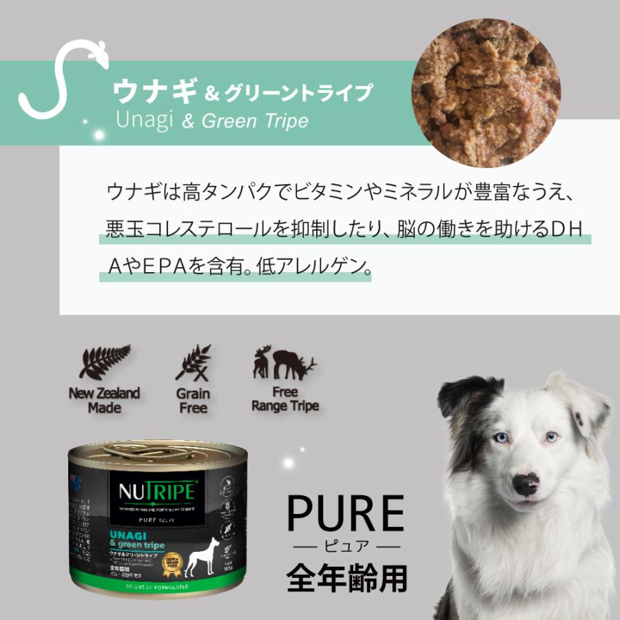 NUTRIPE - ニュートライプ 純然たる 鰻＆グリーントライプ 185g×24缶仕かける【貨物輸送無料】