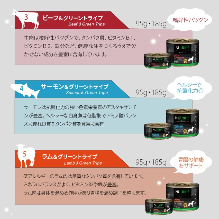 ニュートライプ ドッグフード ウェット ピュア ビーフ＆グリーントライプ 185g 無添加 缶詰 穀物不使用 | NUTRIPE | 16