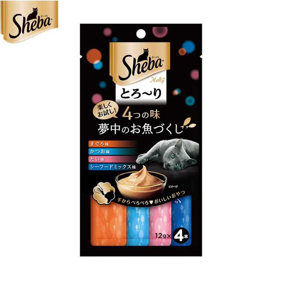 68.69.72.73 シーバ とろーりメルティ 4種セット 480本 シーバ とろ〜りメルティ 猫用おやつ 成猫用 とろ〜り メルティ 4つの