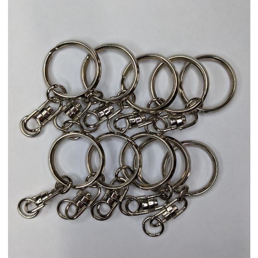 キーホルダー マルカンキーホルダー 全長50mm 10個セット 回転カン