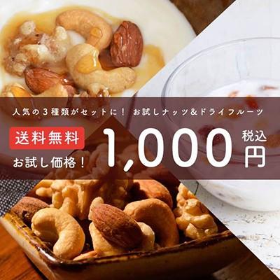ミックスナッツ ドライフルーツ 小島屋 お試しセット 人気の 3種類 1000円 ポッキリ ポイント消化 爆買