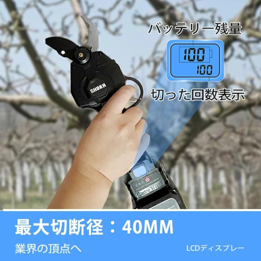 電動剪定バサミ 二つブレード連動バッテリー2個付き 充電式剪定ばさみ