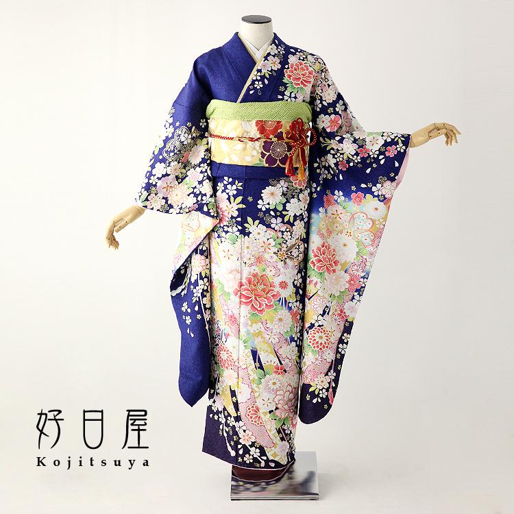 振袖 レンタル フルセット 正絹 着物 レンタル 結婚式 成人式 身長146 161cm 青 Bl 0 S Bl 0 S 着物ネットレンタル好日屋 通販 Yahoo ショッピング