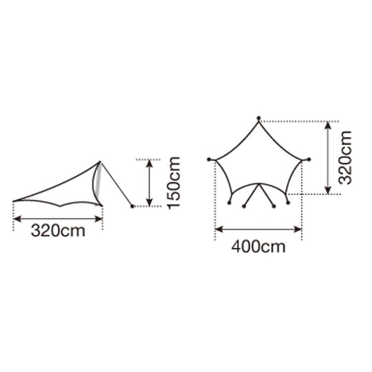 snow peak（スノーピーク） ライトタープ ペンタ シールド / STP-381