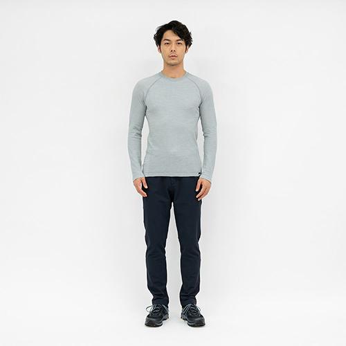 【クリアランス】MILLET ミレー ホールガーメント ワッフル ウール クルー / HEATHER GREY メンズ MIV01905_4809｜kojitusanso｜02