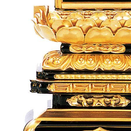 日本製 一霊分 文字代無料 会津位牌 最高級品 呂色 極上千倉吹蓮華 本金蒔粉 面粉 5.0寸 総高24.4cm_1