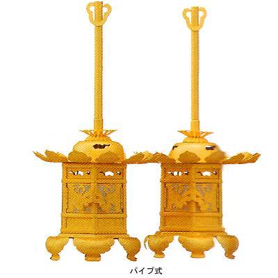 在家用 仏壇用 金灯篭 猫足型 一対 アルミ製 金色 2.0寸 きんとうろう かなとうろう 灯籠 燈篭 燈籠_1