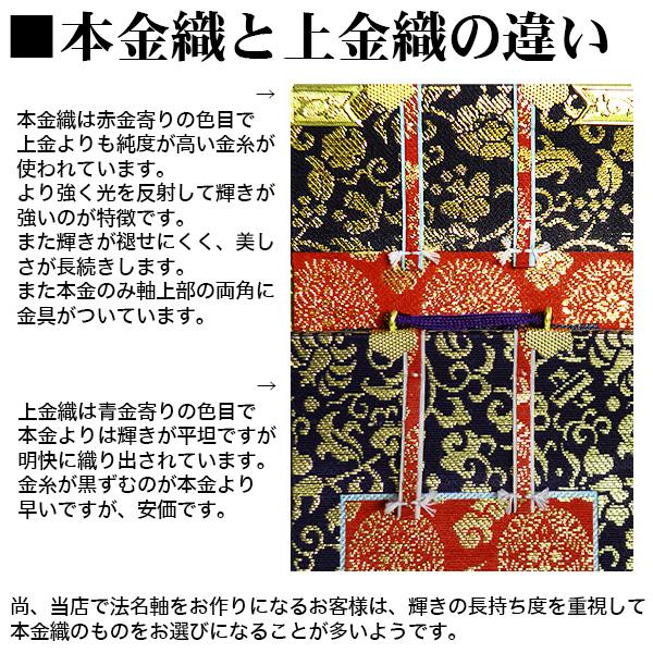 京都製 法名書代込 1名分 文字入り法名軸 20代 上金織 本尊仕立 本紙画