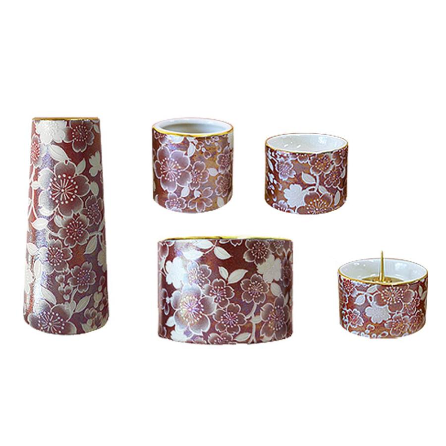 ゆい花 モダン仏具 5点セット 丸香炉 5色 花立 香炉 火立 茶湯器 ゆい花 モダン仏具 5点セット 丸香炉 5色 花立 香炉 火立 茶湯器