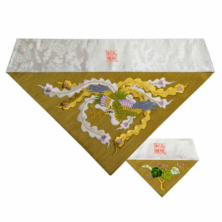 冬用 三角打敷 金綴 高級刺繍 鳳凰 前卓用+上卓用 京寸100代 総 冬用 三角打敷 金綴 高級刺繍 鳳凰 前卓用+上卓用 京寸100代 総