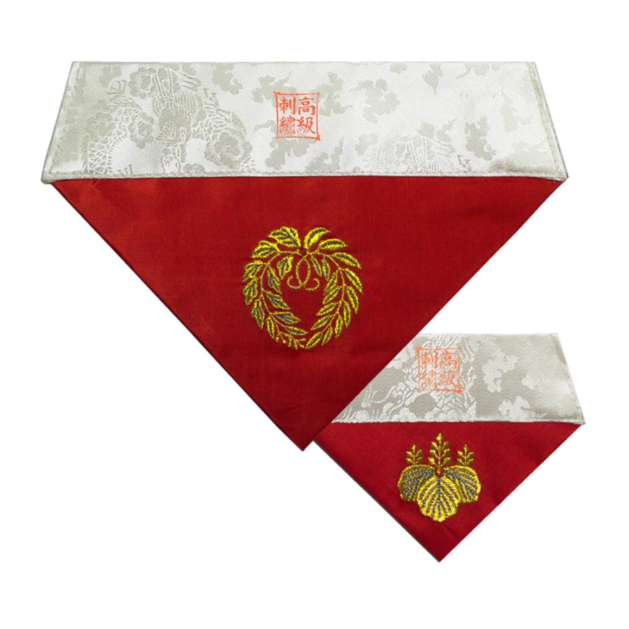 冬用 三角打敷 人絹塩瀬 赤 高級刺繍 宗紋 西 東 仏光寺派 高田派 前卓