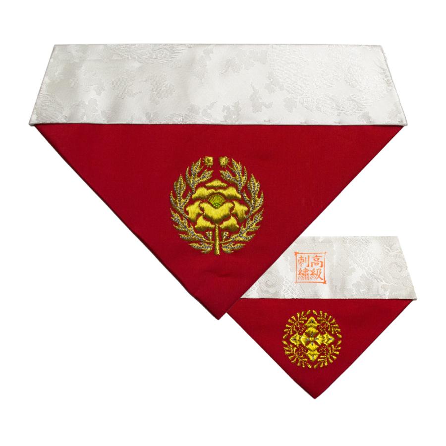 冬用 三角打敷 人絹塩瀬 赤 高級刺繍 宗紋 西 東 仏光寺派 高田派 前卓