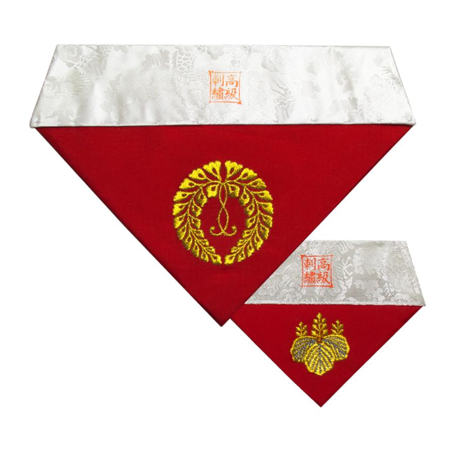 冬用 三角打敷 人絹塩瀬 赤 高級刺繍 宗紋 西 東 仏光寺派 高田派 前卓
