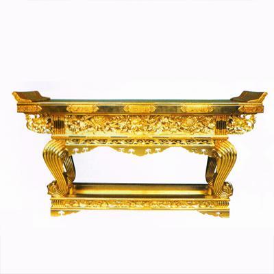 寺院用 前卓 東用 御影堂型 本金箔押 裏黒 框箱金具打 框巾4尺 120cm 